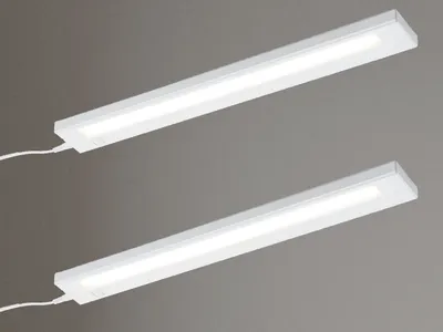 Produktbild von 2er SET Küchen LED Unterbauleuchten flach mit Schalter und 230V Direktanschluss