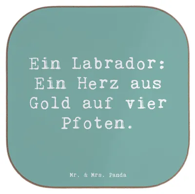 Produktbild von Mr. & Mrs. Panda Untersetzer für Gläser Spruch Labrador Herz - Meeresbrise - Geschenk, Tasse, bieruntersetzer, Haustier, Hunderasse, gläseruntersetzer, Hunderassen