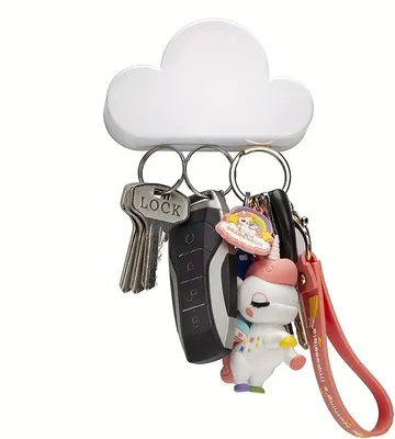 Produktbild von GKA Magnet Schlüsselhalter Wolke Magnetischer Schlüsselbrett Halter mit 3 starken Magneten für Schlüssel ohne Bohren Key Hook Organizer Magnettafel