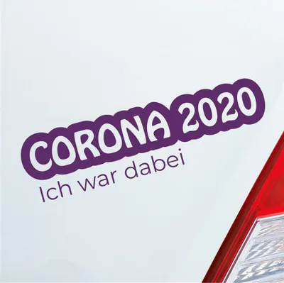 Produktbild von Auto Aufkleber Corona 2020 Ich war dabei! Krank Infiziert Husten 19x5 cm Lila Sticker Heckscheibenaufkleber