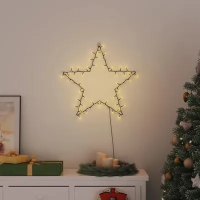 Image de vidaXL Éclairage de Noël Étoile-Silhouette 80 LED blanc chaud