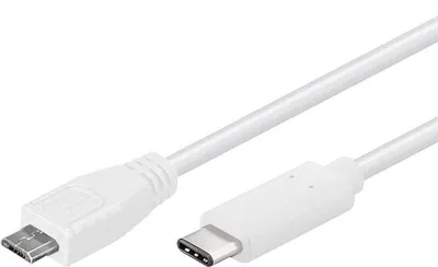 Obrázok produktu pre PremiumCord USB-C/male - USB 2.0 Micro-B/Male, biely, 0,6 m