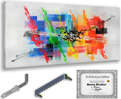 Immagine prodotto di Monica Mirafiori I 100% DIPINTO A MANO I Quadro "Invenzione" 140x70cm | Quadro dipinto a mano | Quadro acrilico | Quadro acrilico molto grande I Quadri d'arte moderna I Quadri d'arte
