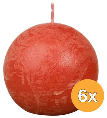 Immagine prodotto di 6 candele Bolsius "Rustieke Bolkaars", diametro 76 mm, color terracotta. (Confezione da 1 pezzo)