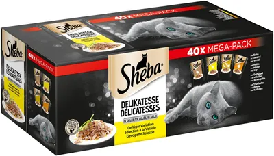 Image de Sachet Sheba 40x 85g - Délicatesse en gelée - Variante de la volaille