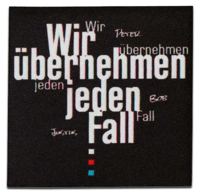 Produktbild von Die Drei ??? Etikett - Aufnäher, Bügelbild, Aufbügler, Applikationen, Patches, Flicken, zum aufbügeln, Größe: 6,7 x 6,8 cm