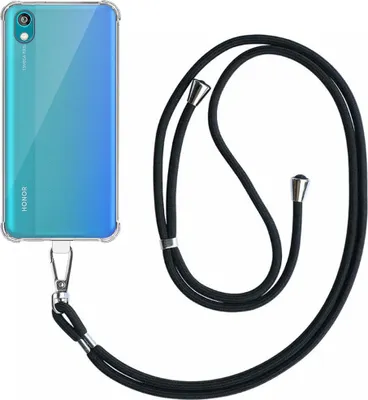 Obrázok produktu pre Smartphonica Puzdro na telefón vhodné pre Huawei Y5 2019 Transparent Shockproof s odnímateľnou univerzálnou šnúrkou na telefón - zadný kryt puzdra Silikónové ShockProof so šnúrkou