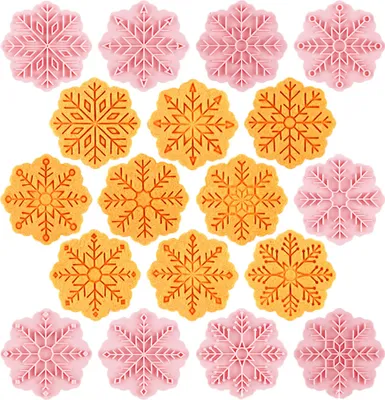 Image de CANDeal 9 pièces Flocon de neige pour décorer Fondant, Outil de gaufrage, Moule de Noël, Moule à cupcake topper, Emporte-pièce pour gâteau flocon de neige