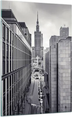 Produktbild von Bilder auf glas - Einteilig - Warschau Palast Kultur - 70x100cm - Glasbilder - Wandbilder - Bilder - zum Aufhängen bereit - Wanddekoration aus Glas - Glas Bilder - Wandbild auf Glas - GPA70x100-4382