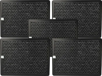 Produktbild von vhbw 5x Aktivkohlefilter kompatibel mit Philips AC3829/10, AC2889/10, AC2887/10, AC2882/10 Luftreiniger - Luftfilter Schwarz