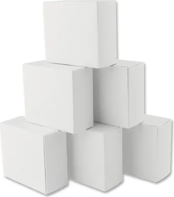 A stack of white cardboard boxes.