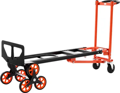 Produktbild von SucceBuy 3-in-1 Sackkarre, Transportkarre bis 350 kg, faltbarer Handwagen mit Griff und Rädern, Treppensteiger-Transportwagen, Plattformwagen, Treppenkarre für Umzüge in Haushalt, Büro und Lager