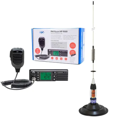 Obrázek produktu pro CB vysílačka PNI Escort HP 9500, ASQ, 12-24V + CB anténa PNI ML70, 70 cm s rozměry