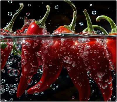 Produktbild von Spritzschutz Herdabdeckplatte Schneidebrett aus Glas Paprika im Wasser 1-Teilig (60x52cm)