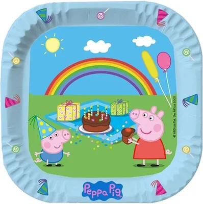 Produktbild von Peppa Wutz 6 eckige Teller