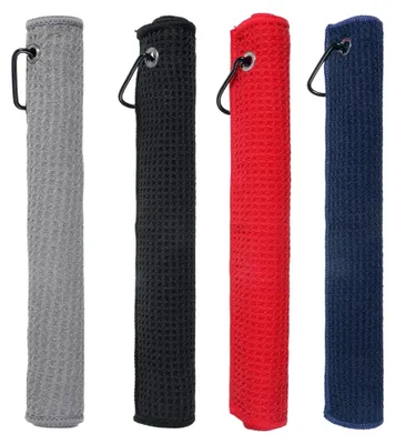Produktbild von 4 Golfhandtücher, 30 x 30 cm Mikrofaser mit Karabiner für Sport und Freizeit