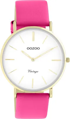 Produktbild von Oozoo Damen Lederarmband Uhr Vintage Series pink Analog Quarzuhr UOC20309