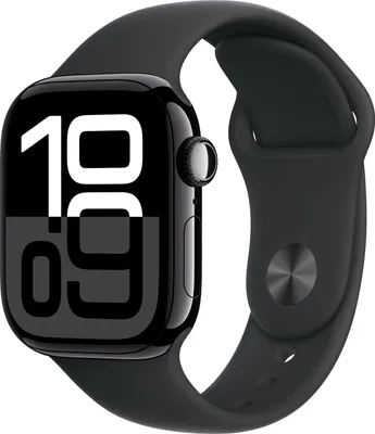 Produktbild von Watch Series 10 GPS + Cellular, 42 mm hliníkové pouzdro diamantově černé, sportovní náramek černý - S/M