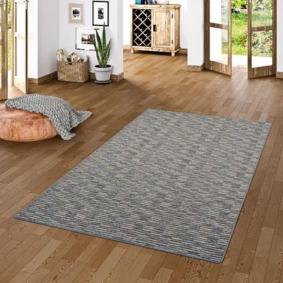 Immagine prodotto di Tappeto moderno "Streifenberber" con motivi a righe, colore antracite, dimensioni: 80x160 cm