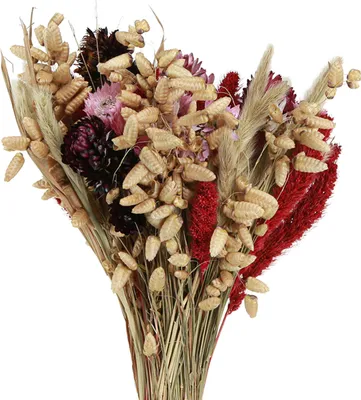 Produktbild von Trockenblumen Bouquet Sommerdeko Landhausstil Natur-Pink 45cm