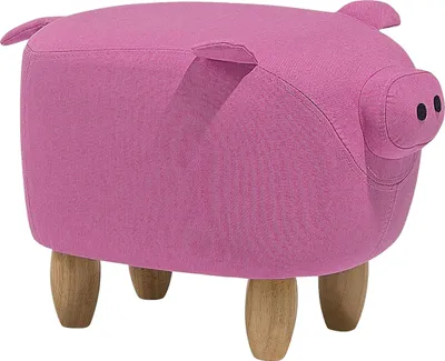 Produktbild von BELIANI Schweinchen-Tierhocker Rosa Stoff für Kinder
