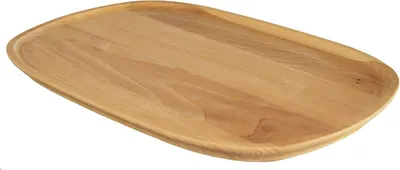 Produktbild von Ovale Holzservierplatte – Multifunktionales Tablett aus Buchenholz – 25 cm
