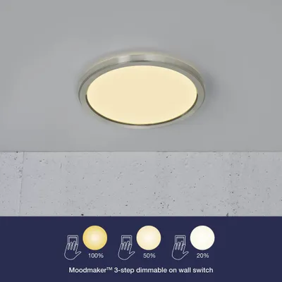 Produktbild von Nordlux LED Wand- & Deckenleuchte Oja Nickel Ø30cm 14,5W 1600lm 3000K/4000K Dimmbar per Schalter