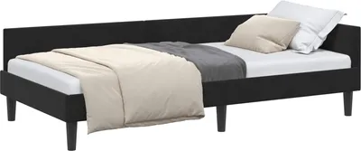 Obrázek produktu pro vidaXL Rohový rám postele s čelem černý 100 cm x 200 cm sametový