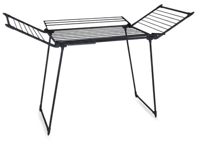 Produktbild von Wäscheständer Flügel Wäschetrockner Wäschespinne - Schwarz - 25 m Trockenlänge - Klappbar - 30 kg