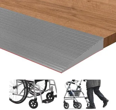Produktbild von Schwellenabstiegshilfe - Opsteigerplattenhilfe - Schwellenüberbrückung - Antislip-Design - 100 x 8 x 1 cm - Grau