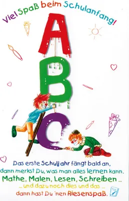 Produktbild von Schulanfang - Glückwunschkarte im Format 11,5 x 17 cm mit