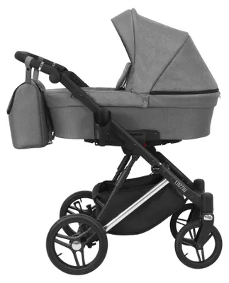Produktbild von Kinderwagen Kunert Lazzio Premium mit Babywanne - Silberner Rahmen - Farbe: Grau