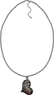 Produktbild von Steuer Modeschmuck Anhänger mit Kette Metall 82cm Schwarz Glasstein schwarz 445040024