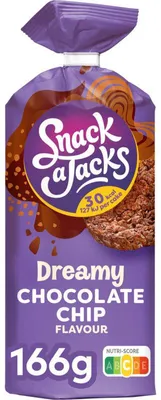 Immagine prodotto di Snack a Jacks Dreamy Cracker di riso con gocce di cioccolato, 166g – snack leggero