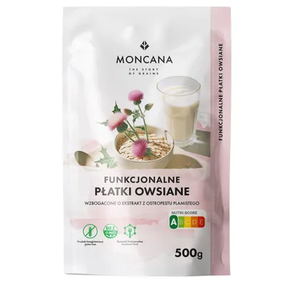 Produktbild von MONCANA Funktionelle glutenfreie Haferflocken mit Zusatz von Mariendistelextrakt 500 g