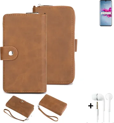 Produktbild von K-S-Trade 2in1 Handyhülle kompatibel mit ZTE Axon 11 5G + Kopfhörer Schutzhülle & Portemonnee Schutzhülle Tasche Handytasche Case Etui Geldbörse