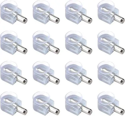 Produktbild von Famanu Plattenhalter Set 16 Stück - Glasklare Halter mit Saugnäpfen, 5 mm