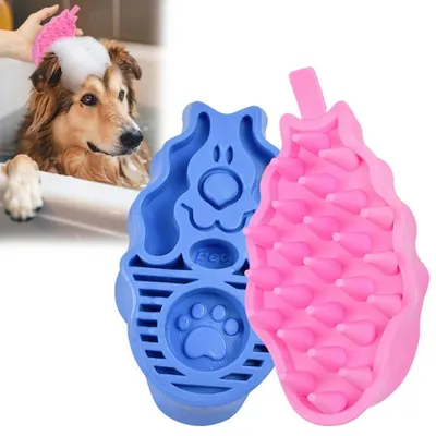 Productafbeelding van Hondenborstel, set van 2. Badborstels voor honden en katten met massage-effect