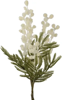 Produktbild von Künstliche Mimose mit Stiel 21x38cm Weiß