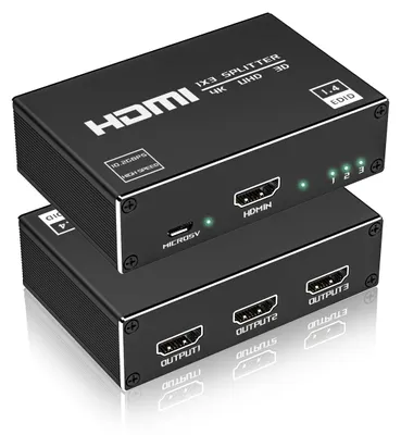 Productafbeelding van HDMI Splitter 1 in 3 out - 4K hdmi split for 3 monitor ondersteunt HDCP1.4