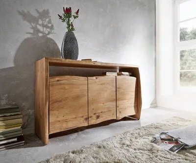 Produktbild von DELIFE Sideboard Live-Edge 145 cm Akazie Natur 3 Türen