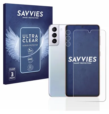 A product shot of a phone screen protector packaging and a smartphone with a screen protector applied.