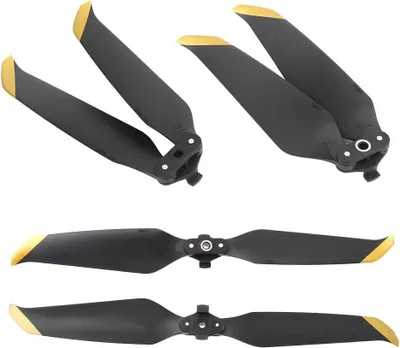 Productafbeelding van Drone Propellers - Vervangende Bladen - Drone Vliegen - Snelle Ontgrendeling - 4 Stuks - Zwart Gouden Rand