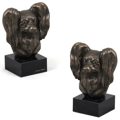 Produktbild von Art-Dog Büste Papillon – Bronzepulver-Harz-Guss