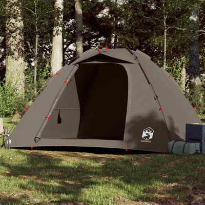 Image de vidaXL Tente de pêche 4 personnes brune Quick Release