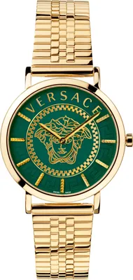 Produktbild von Versace VEK400921 V-Essential grün gold Edelstahl Armband Uhr Damen NEU