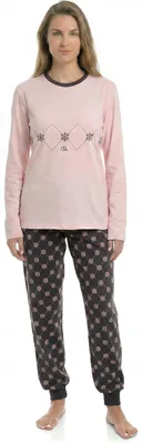 Produktbild von Kisses&Love Damen Winter-Pyjama aus Plüsch-Baumwolle KLP2