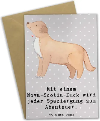 Produktbild von Mr. & Mrs. Panda Glückwunschkarte Nova Scotia Duck Abenteuer - Grau Pastell - Geschenk, Hunderassen Vielfalt, Hunderasse, Liebe zu Hunden, Grußkarten, Toller, osterkarte