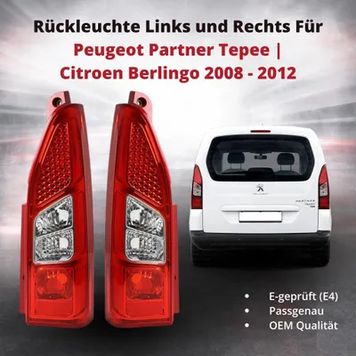 Obrázok produktu pre Zadné svetlo Zadné svetlo ľavé a pravé pre Peugeot Partner Tepee | Citroen Berlingo 2008- 2012 | 6351FH 6350FH