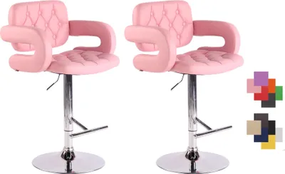 Produktbild von CLP 2er Set Barhocker Dublin höhenverstellbar und drehbar pink